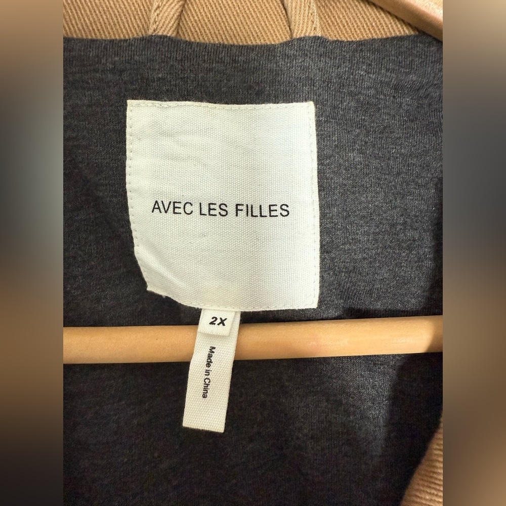 Avec Les Filles Washed Cotton Field Utility Jacket Tan Khaki Plus Size 2X - Picture 5 of 15